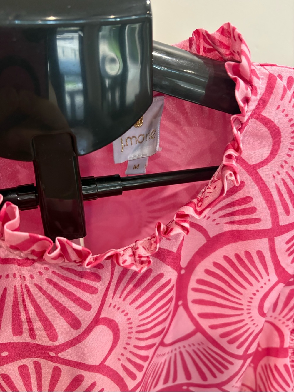 Pink Patterned Ruffle Sleeve Blouse - Picture 4 of 5